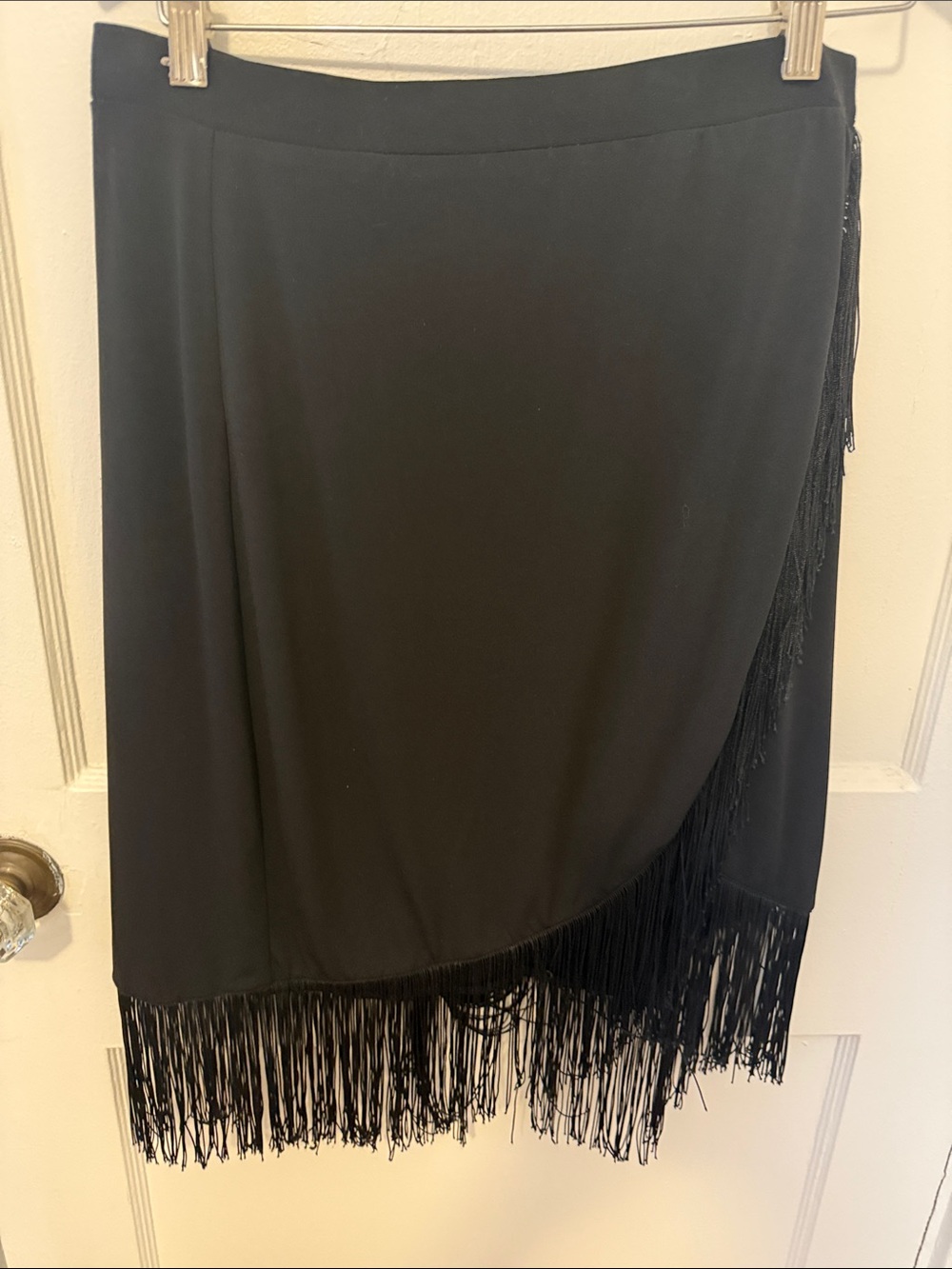 Spense Black Fringe Skirt